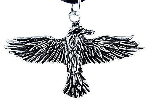 Kiss of Leather Raven Pendant 925 Sterling Silver No. 29