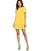 SheIn Women's Crew Neck Short Sleeve Hollow Shift Dress Medium Yellow
