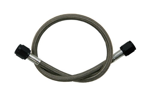 Nitrous Outlet 12" 4AN Stainless Braided Hose (Black Fittings)