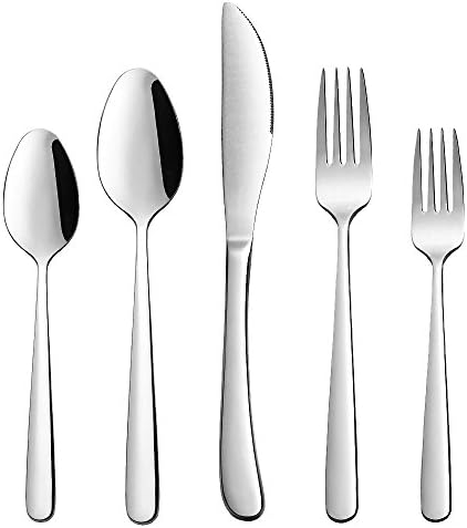 XINGBAO Silverware Flatware Cutlery Set, Modern Flatware Cutlery Set for 8,Include Knives Forks Spoons,Mirror Polished,Dishwasher Safe