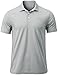 TSLA Men's Short Sleeve Polo Shirts, Regular fit Quick Dry Golf Shirts, Sports Performance Dri Flex Tech Solid Top Shirts, Hyper Dri Polo Light Grey, X-Large