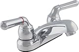 LDR 952 42405CP Exquisite Bathroom Faucet, Dual Tulip Handle, With Pop-Up, Lifetime Plastic, Chrome Finish