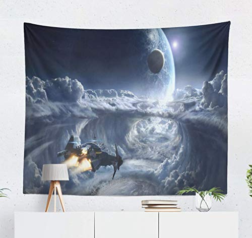 YGUII Outer Space Planets Tapestry, Tapestry Wall Hanging Space Planet Earth Abstract Astronaut Blue Broken Wall Tapestry for Bedroom Living Room Tablecloth Dorm 150150cm(60