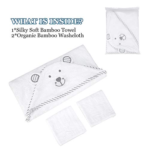 image for Eccomum Baby Hooded Towel Organic Bamboo Baby Bath Towels for Toddlers