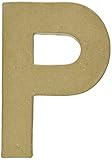 Paper Mache Letter P: 8 x 5.5 x 1 inches
