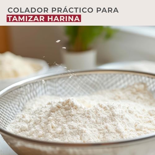 Coador e escorredor de cozinha fackelmann, aço inoxidável, peneira com borda redonda para coar e drenar líquidos, 20 centímetros, cor aço inoxidável, 20x9 cm, 1 unid.