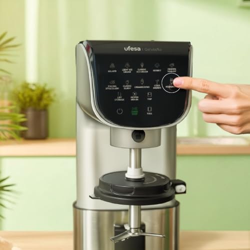 Gelatella, Sorbetière Multifonction, Moteur Brushless, 1,4 L, 11 Programmes, Écran Tactile, Glaces, Boissons Froides, Smoothies, Milkshakes, Sorbets, 2 Pots Tritan, Technologie CreamPulse