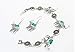 Hosaire Elephant Vintage National Style Turquoise Jewelry Sets(Bracelet Necklace Earrings) Blue