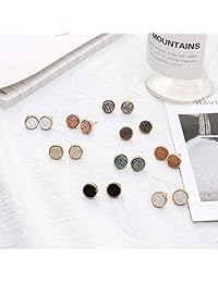 JOYAGIFT - Juego de pendientes de tuerca redondos de cristal para mujer y niña, joyería delicada