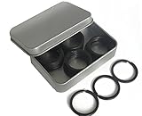 Black Flat Metal Keychain Accessories Split Keyring Key Ring Chain Holder, 1.2 Inch, 25PCS