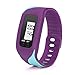 Iuhan® Fashion Digital LCD Pedometer Run Step Walking Distance Calorie Counter Watch Bracelet (Purple)