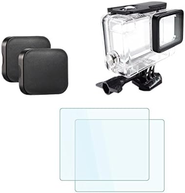 zdMoon 45m Waterproof Housing Underwater Diving Case with 2 pcs Tempered-Glass Screen Protector and Lens Cap Cover For Gopro Hero 5 Action Camera