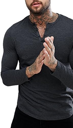 Helliot Full Sleeve Helnley Tshirt for Mens -Black Anthra Melange Colour - Regular fit tee