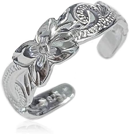 Amazon ハワイアンジュエリー Locomocoaloha リング 指輪 ピンキーリング トゥリング カットアウト 波 プルメリア 正規品 ジュエリー リング 通販