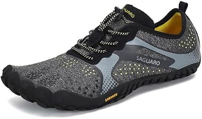 Hombre Barefoot Zapatillas Minimalistas Mujer Antideslizante Zapatos Barefoot para Zero Drop Soles Negro Ahumado,Gr.39