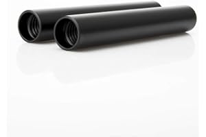 NICEYRIG 4 Inch 15mm Rod for 15mm DSLR Rod Rail Block System, Lens Support, Matte Box, Follow Focus, Black Aluminum Alloy - R049