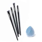 JUNO & Co. Microfiber Velvet Sponge, Latex-Free, Dual Layer Technology, Flawless Makeup Blender for Foundations, Powders and Creams (Velvet Sponge & Eye Brush Set)
