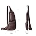 Leathario Men's Leather Retro Chest Sling bag Crossbody Shoulder Bag Multipurpose Backpack Deep Brown