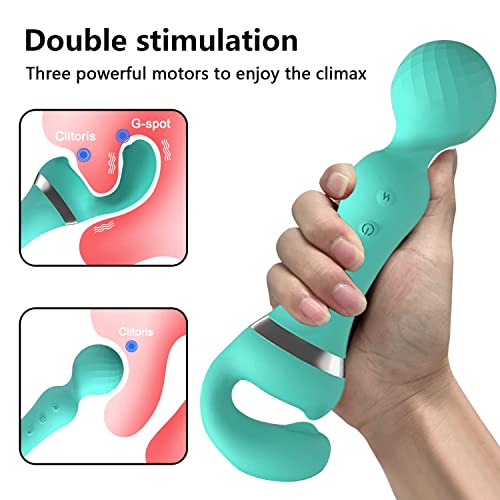 Portable Double Head Massager - Quiet Waterproof - 10 Modes on Both Sides - Stable Output - New Experience