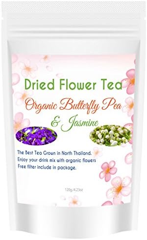 Haretha Dried Butterfly Pea Organic with Jasmine Thailand Flowers 120g/4.2oz