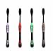 HOODDEAL 4Pcs Activated Charcoal Toothbrush Dental Care Bamboo Charcoal Nano Toothbrush for Home Camping Travel, Hotel, Guests 1 Set