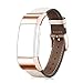 Wearlizer Compatible for with Leather Fitbit Charge 2 Bands Special Edition Lavender Rose Gold Buckle Replacement Charge 2 hr Band Straps Accessories Small Large Women Beige