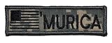 MURICA with USA Flag, Nametape Size 1x3.75 inch Military Patch / Morale Patch - ACU