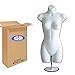 The Competitive Store Female Dress with Metal Base Body Mannequin Form HIPS Long, Small/Medium, White