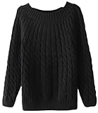 SKCUTE Cable-Knit Sweaters Knitted Pullovers Black