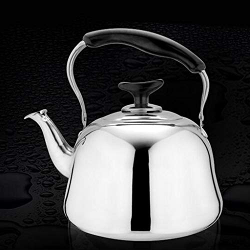 Fenteer Whistling TeaKettle Teapot Stainless Steel Tea Pot Kettle Stove Top Tea Maker Metal Teapots for Home Kitchen Restaurant, SIlver, 3 Sizes to Choose - 1L - Thumbnail 5