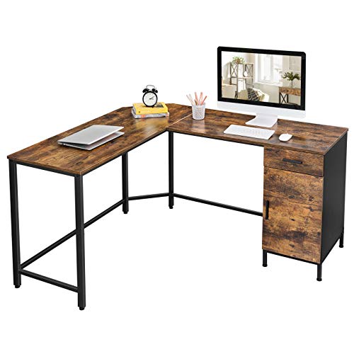VASAGLE ALINRU Corner Desk, LShaped Computer Desk with and
