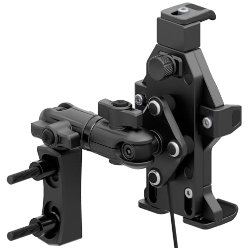 Tackform Aluminum Black Motorcycle Perch/Brake/Clutch Reservoir Adventure Phone Mount - Vibration Dampening and Wireless Charging | 3.5” Arm | Compatible with Harley-Davidson, Gold Wing, More