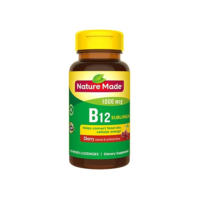 Nature Made Sublingual Vitamin B12 1000 mcg Micro-Lozenges, 50 Count (Packaging May Vary)