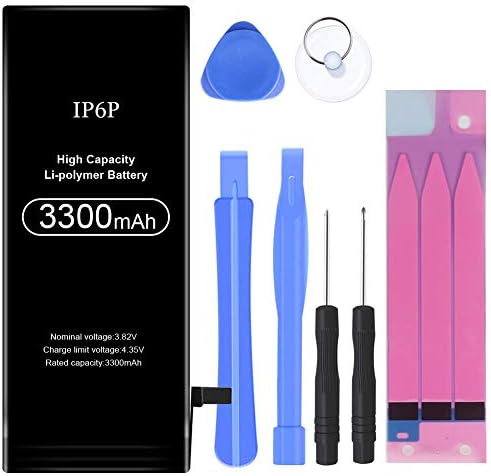 3300mAh Battery Replacement Compatible with iPhone 6 Plus,High Capacity Li-Polymer Rechargeable Battery with Complete Repair Tool Kit Adhesive and Instructions - 24 Months-Warranty