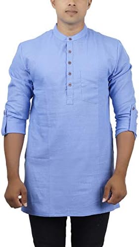 JAY FASHIONS Mens Solid Cotton Kurta - LAVENDER
