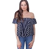 Sunward(TM) Women Off Shoulder Stripe Casual Blouse