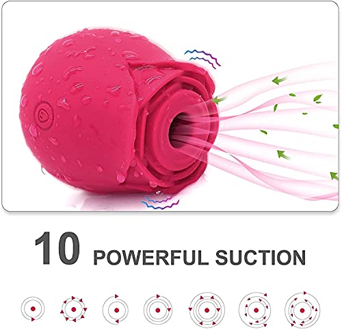 Yoaiv 2021 New Rose Toy for Women, (Red) Gift for Girlfriend, 10 Gears USB Washable Waterproof