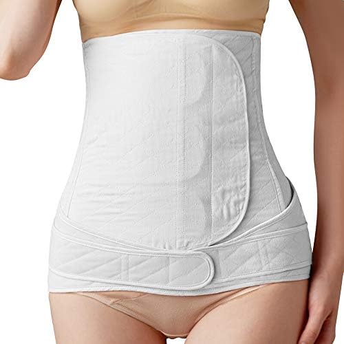 Uioy Postpartum abdomen with gauze double-layer belt pelvis belt two-piece (color : White, Size : Xl)