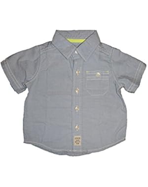Boy's S/S Light Blue Button Front Shirt (6 Months)
