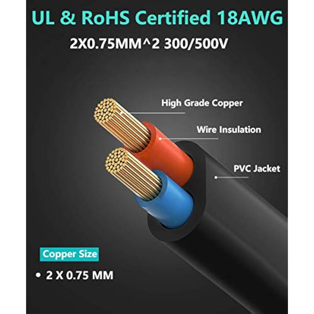 TV Power Cord Printer Cable Compatible For Led LCD HP Printers Canon