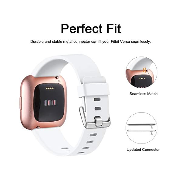 Ouwegaga Compatible with Fitbit Versa Strap/Fitbit Versa 2 Strap, Soft Silicone Sport Replacement Strap for Fitbit Versa 2/Fitbit Versa/Versa Lite/Versa SE, Women Men 2 Pack - Image 5