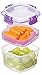 Sistema Snack To Go, 13.5 Oz /400 ML, 2 Compartment Container, Colors May Vary, 2-pack