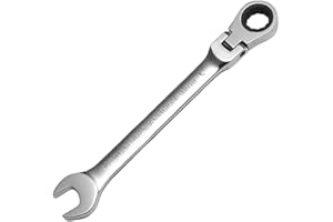 WISEUP Ratchet Wrench, CR-V Forged 10mm Flex Head Ratcheting Wrench, Industrial Dual-use Design Wrench, Anti-slip Anti-bending Ratchet Tools