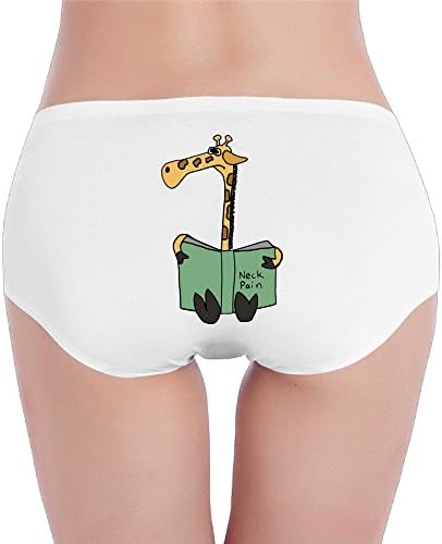 Wally Women's Funny Giraffe Reading Neck Pain Book Low-Rise Cotton Bikini Brief Panties Underwear S