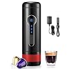 CONQUECO Draagbare Koffiezetapparaat, Elektrische 12V espressomachine voor in de auto outdoor, 15 Bar druk, Compatibel…