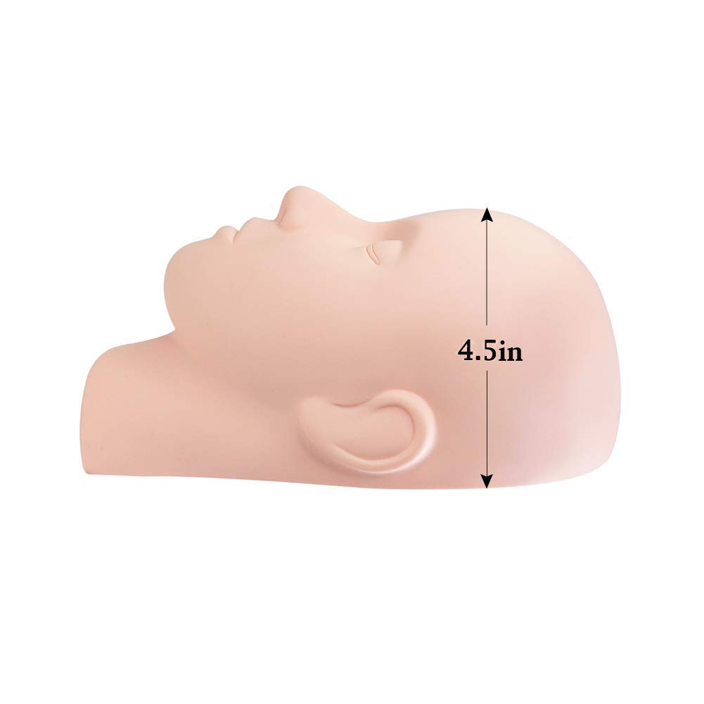 LASHVIEW Eyelash Mannequin head, Rubber Practice Makeup Head, Mannequin Head, Training Head Manikin, Cosmetology Flat Mannequin Head, Make Doll Head, Eyelashes Makeup Mannequin Head : Beauty