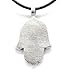 Trilogy Jewelry Pewter Hamsa Hand Egyptian Eye of Good Luck Fortune Love Health Pendant on Leather Necklace