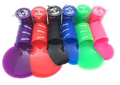 Pack of 12 colored barrel of slime six different colors