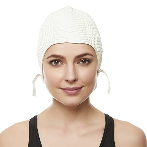 Beemo Swim Bathing Caps for Women or Girls Retro Style Latex Bubble