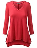URBANCLEO Womens V-Neck Comfy Loose Fit Jersey Top T-shirt (PLUS Size Available)